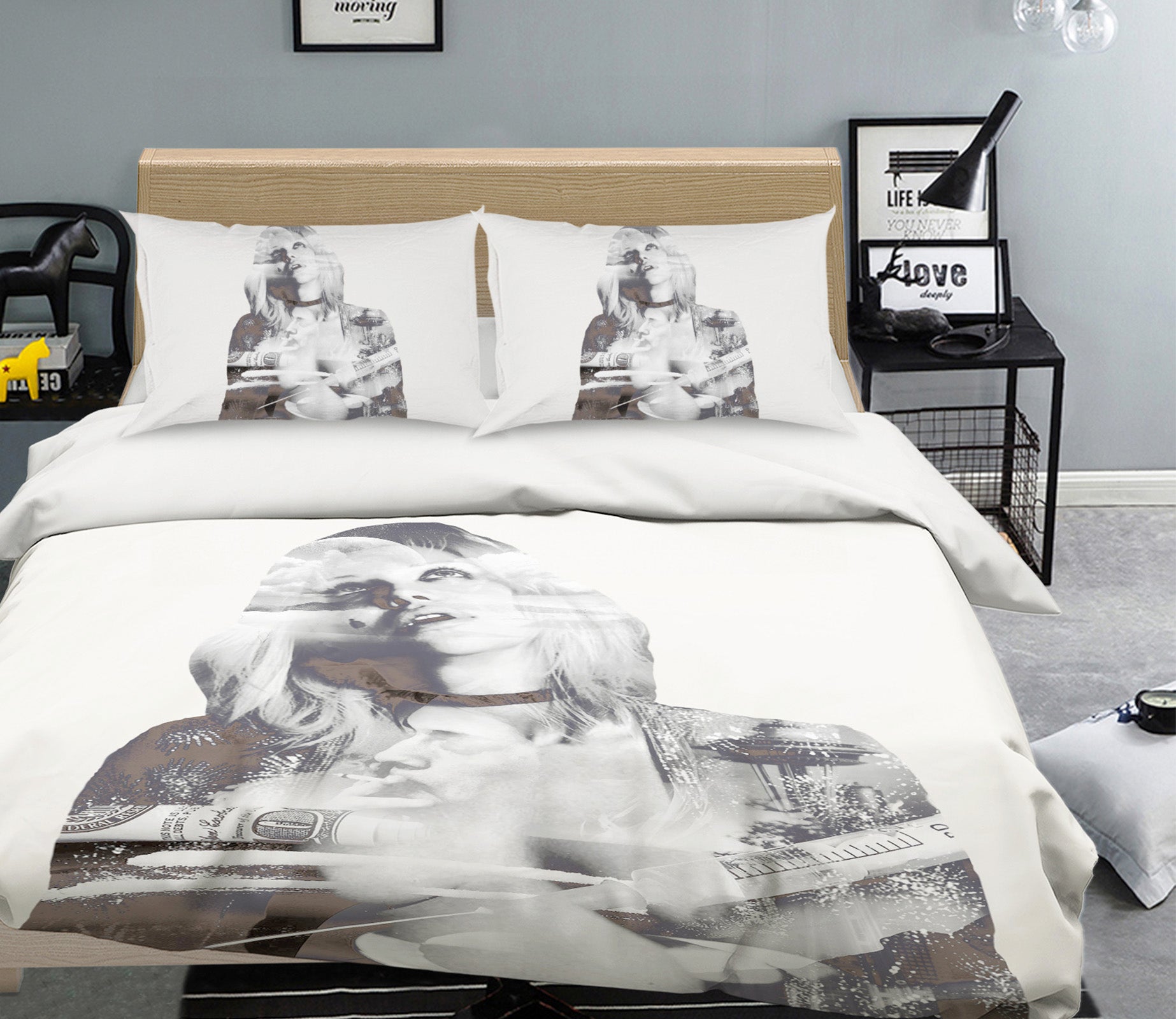 3D Short Hair Girl 2001 Marco Cavazzana Bedding Bed Pillowcases Quilt