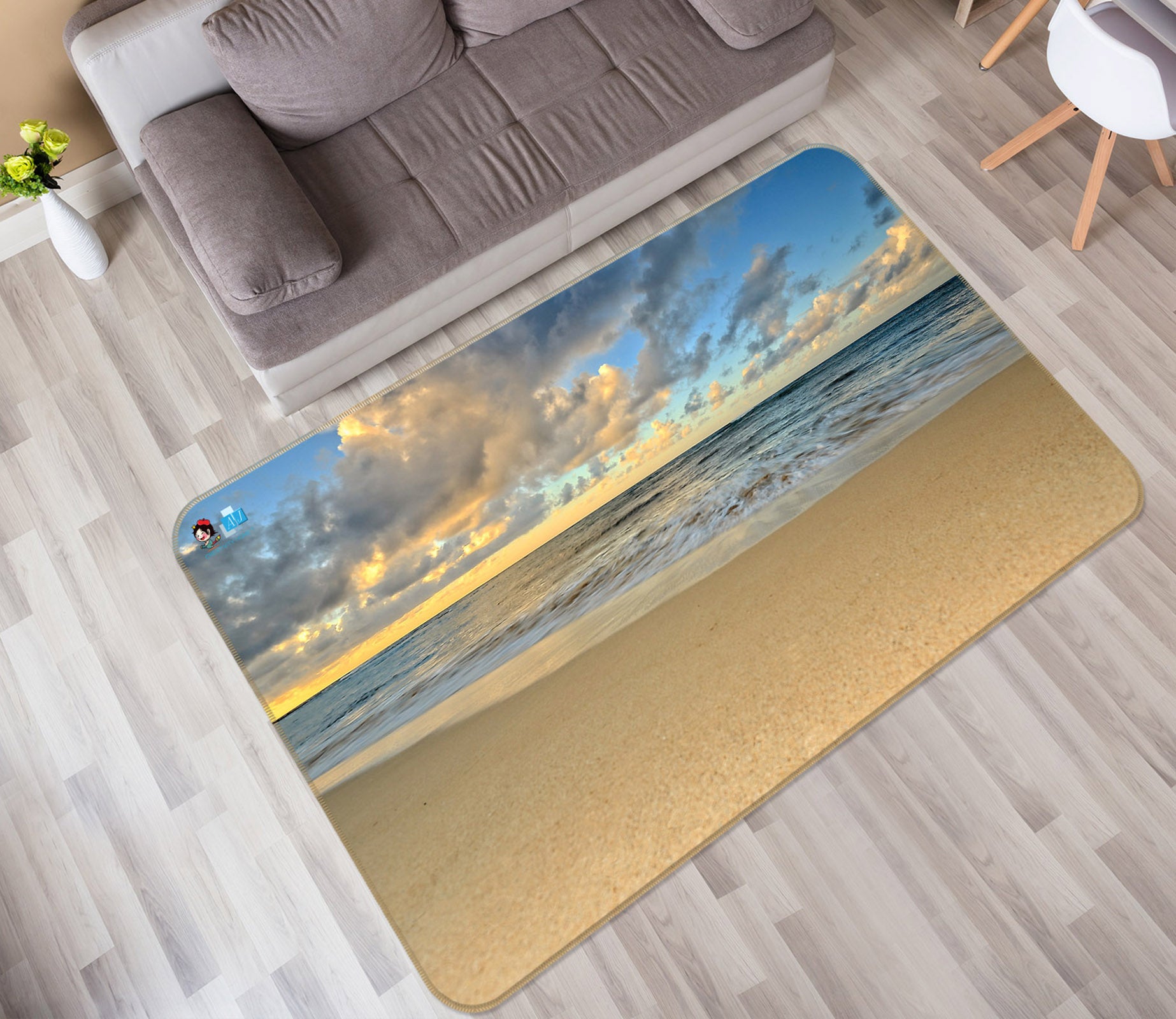 3D Beach 62221 Kathy Barefield Rug Non Slip Rug Mat