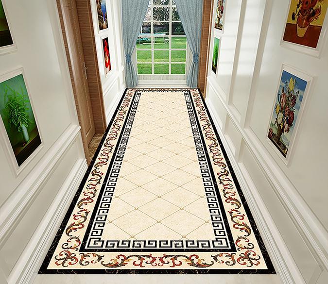 3D Black Pattern WG094 Floor Mural Wallpaper AJ Wallpaper 2 