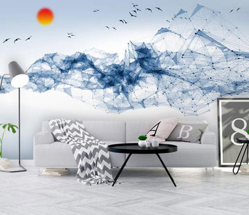 3D Blue Mist Star Point 611 Wall Murals