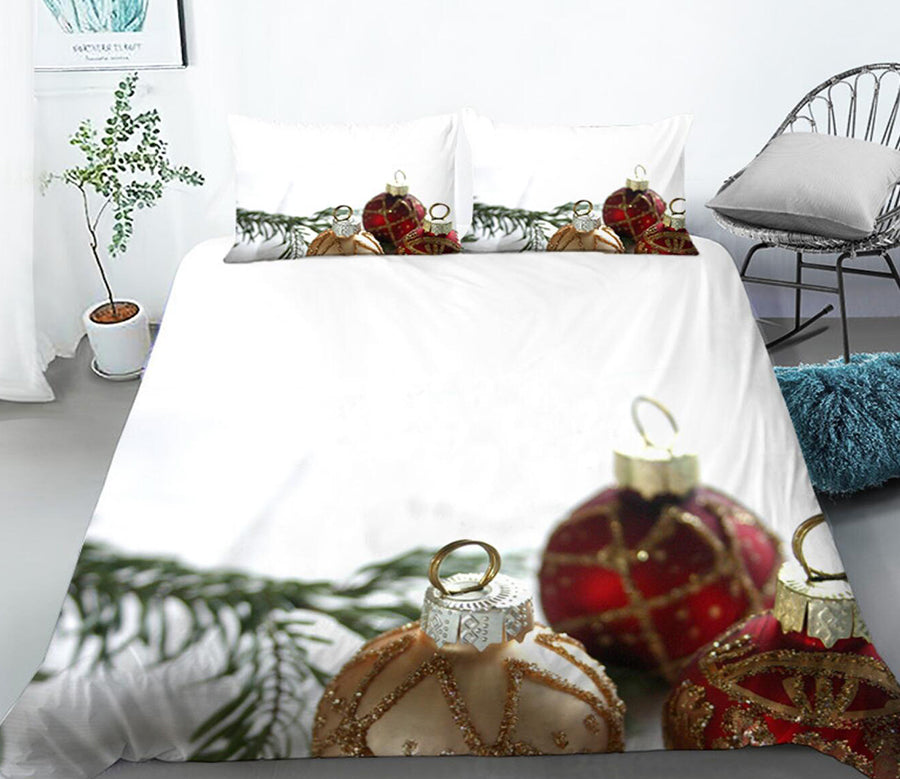 3D Ball Pendant 32121 Christmas Quilt Duvet Cover Xmas Bed Pillowcases