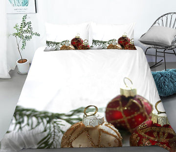 3D Ball Pendant 32121 Christmas Quilt Duvet Cover Xmas Bed Pillowcases