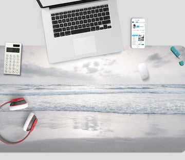 3D Grey Beach 12407 Assaf Frank Desk Mat