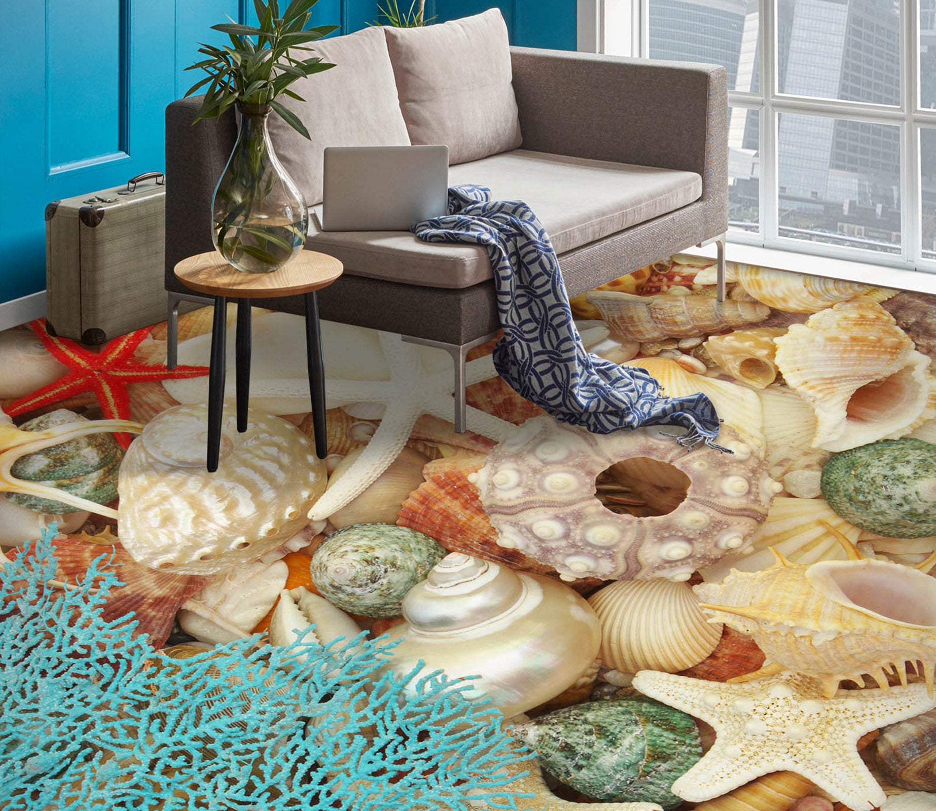 3D Conch Delivery 602 Floor Mural  Wallpaper Murals Rug & Mat Print Epoxy waterproof bath floor