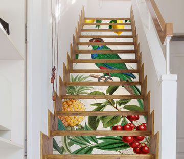 3D Pineapple Cherry Parrot 109211 Andrea Haase Stair Risers