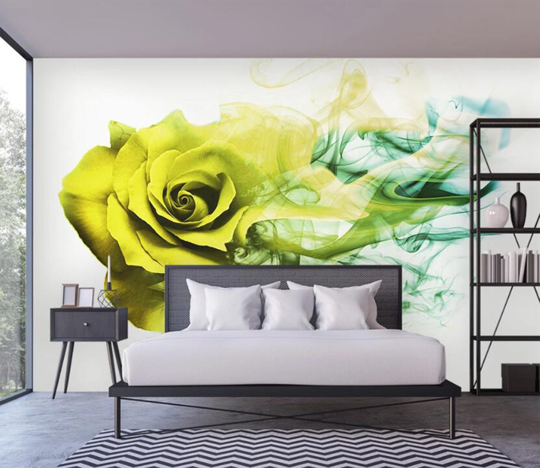 3D Scattering Of Rich Yellow Roses 2176 Wall Murals