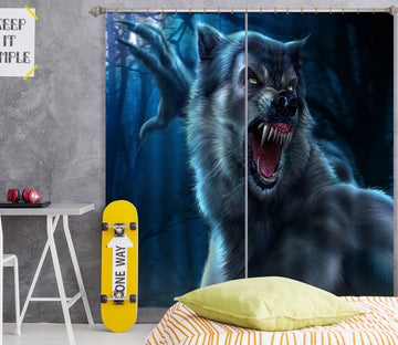 3D Werewolf 5062 Tom Wood Curtain Curtains Drapes