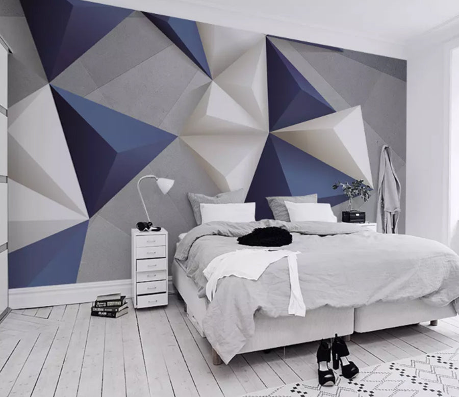 3D Blue Triangle 2067 Wall Murals