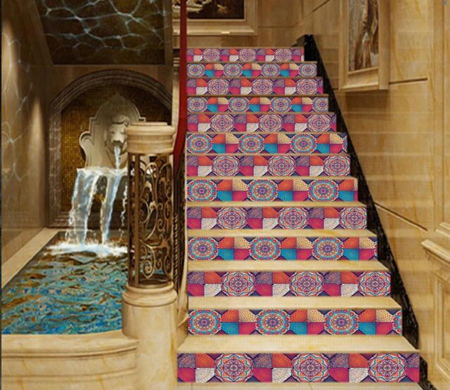 3D Retro Design 645 Stair Risers Wallpaper AJ Wallpaper 