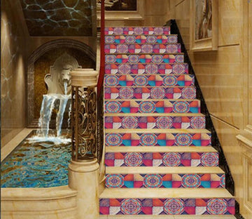 3D Retro Design 645 Stair Risers Wallpaper AJ Wallpaper 