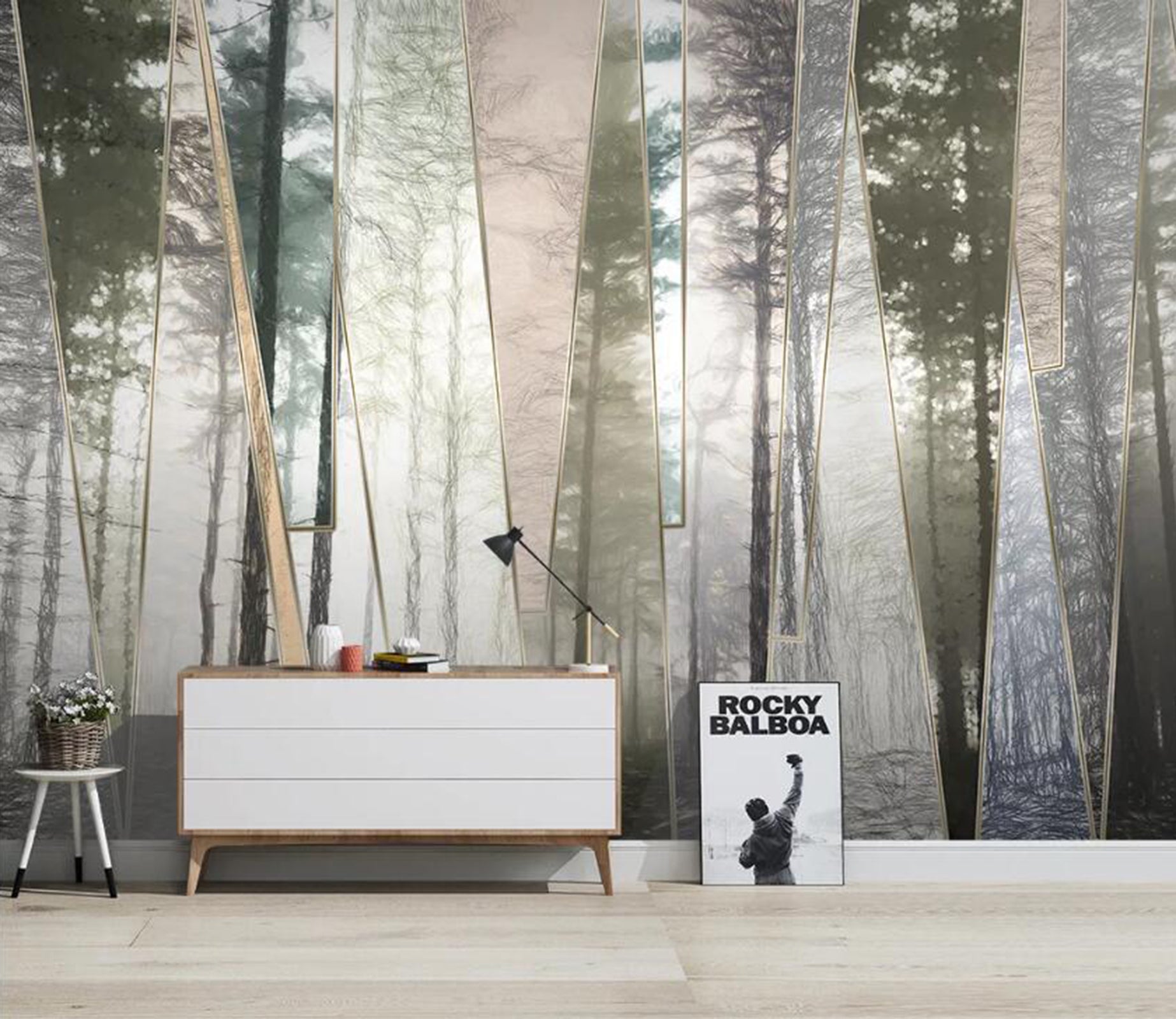 3D Foggy Forest WC02 Wall Murals Wallpaper AJ Wallpaper 2 