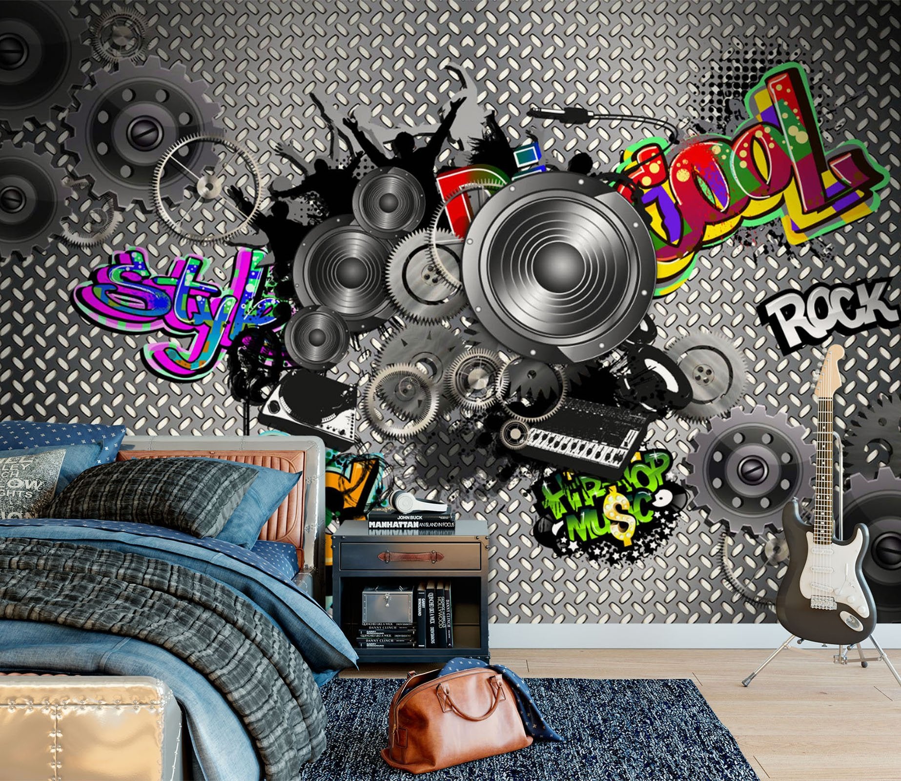 3D Black Gramophone 1634 Wall Murals Wallpaper AJ Wallpaper 2 