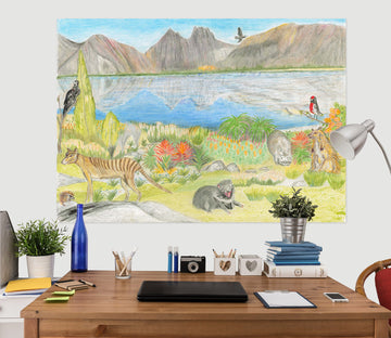 3D Valley Lake 015 Michael Sewell Wall Sticker