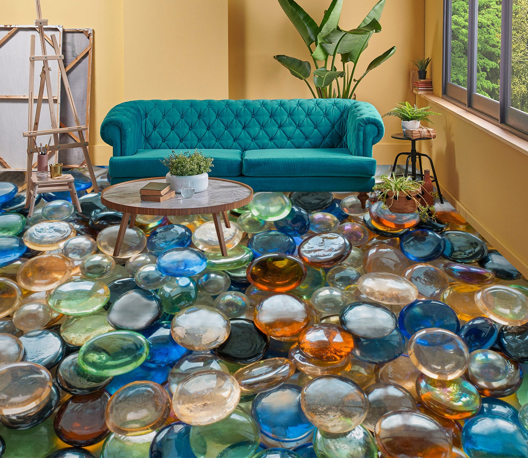 3D Colorful Glass Balls 018 Floor Mural  Wallpaper Murals Rug & Mat Print Epoxy waterproof bath floor