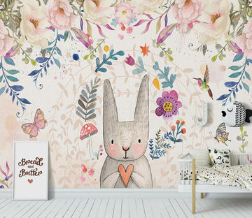 3D Garden Bunny 967 Wall Murals