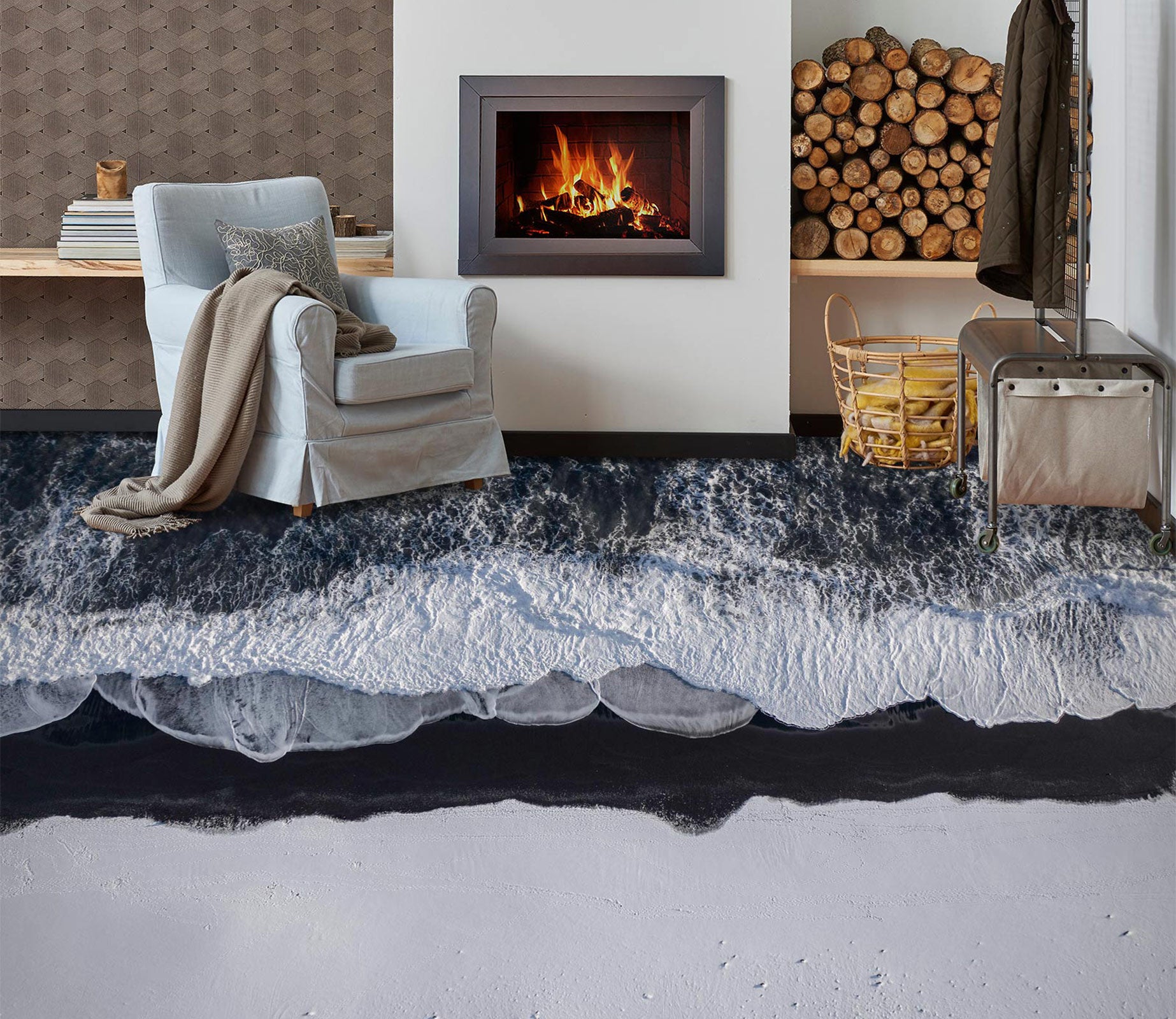 3D Advanced Waves 435 Floor Mural  Wallpaper Murals Rug & Mat Print Epoxy waterproof bath floor