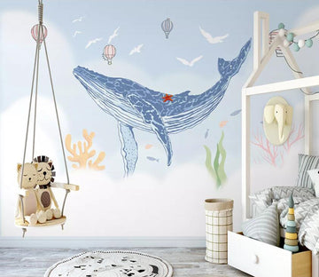 3D Blue Whale WC11 Wall Murals Wallpaper AJ Wallpaper 2 