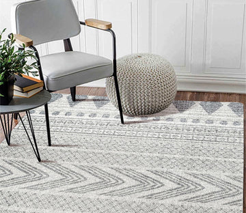 3D Gray Stripe WG153 Non Slip Rug Mat Mat AJ Creativity Home 