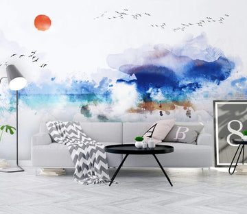 3D Blue Mist 595 Wall Murals