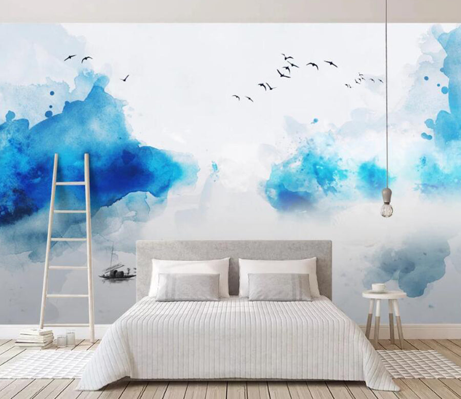 3D Dream Blue Mist 598 Wall Murals