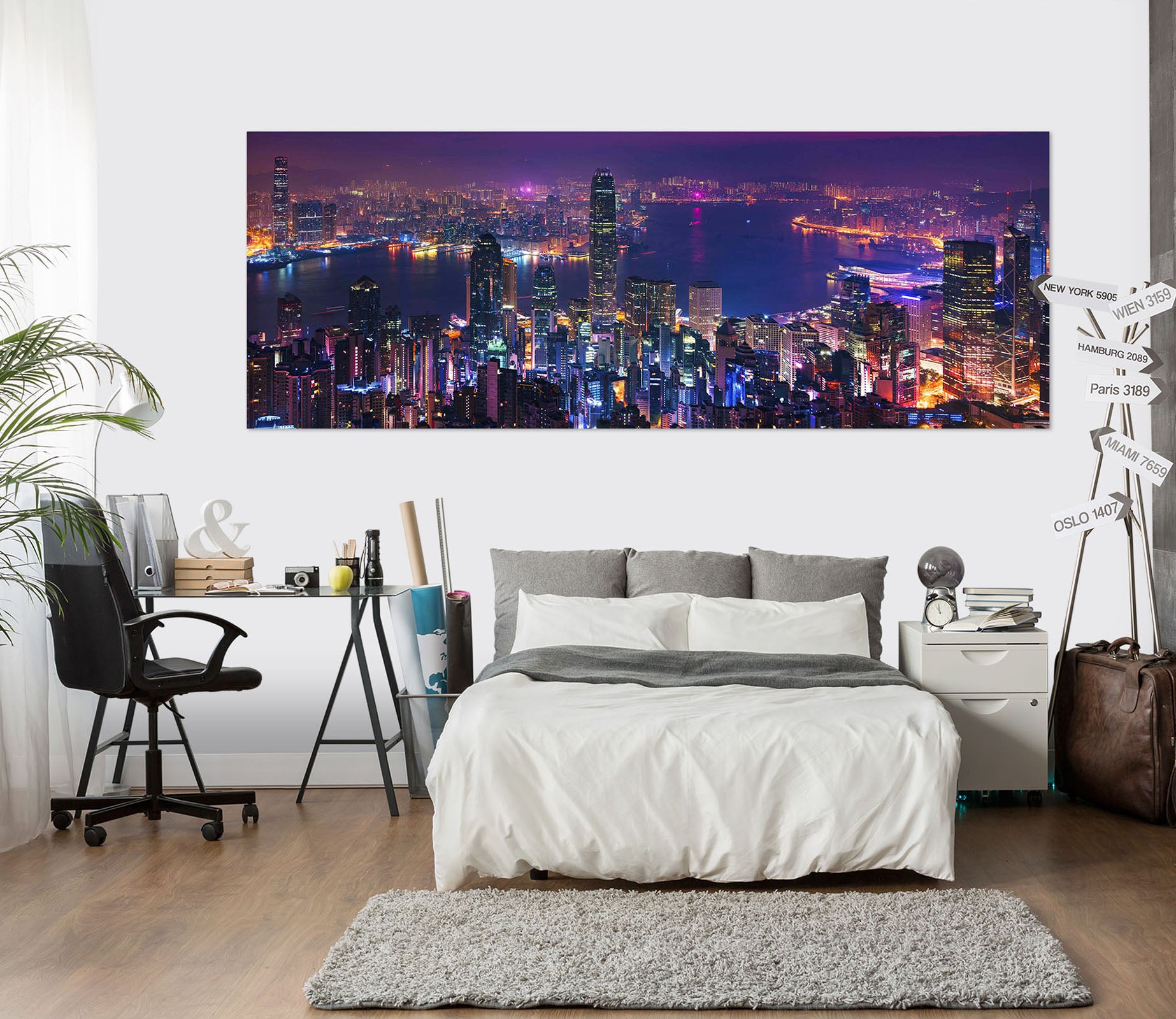 3D Night City 129 Marco Carmassi Wall Sticker