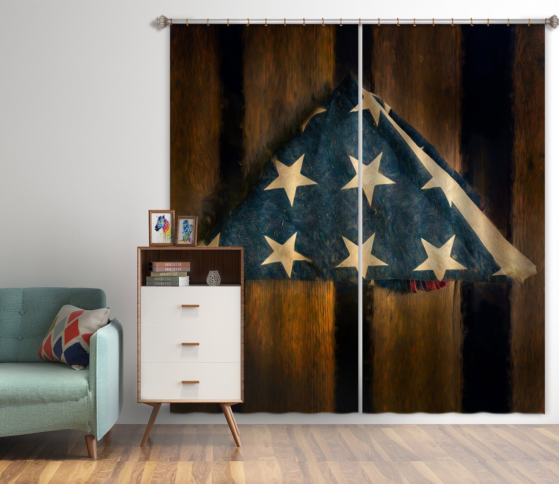 3D Blue Star Cloth 5342 Beth Sheridan Curtain Curtains Drapes