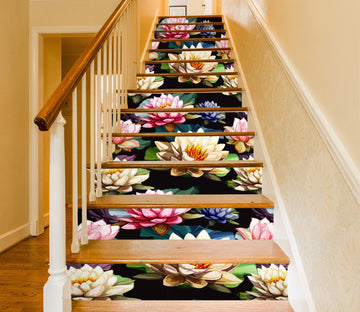 3D Special And Charming Lotus 462 Stair Risers