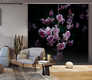3D Pink Rose 043 Noirblanc777 Curtain Curtains Drapes