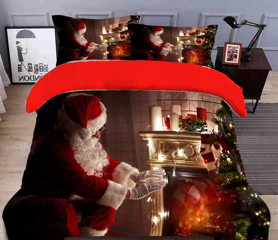 3D Santa Claus 31204 Christmas Quilt Duvet Cover Xmas Bed Pillowcases