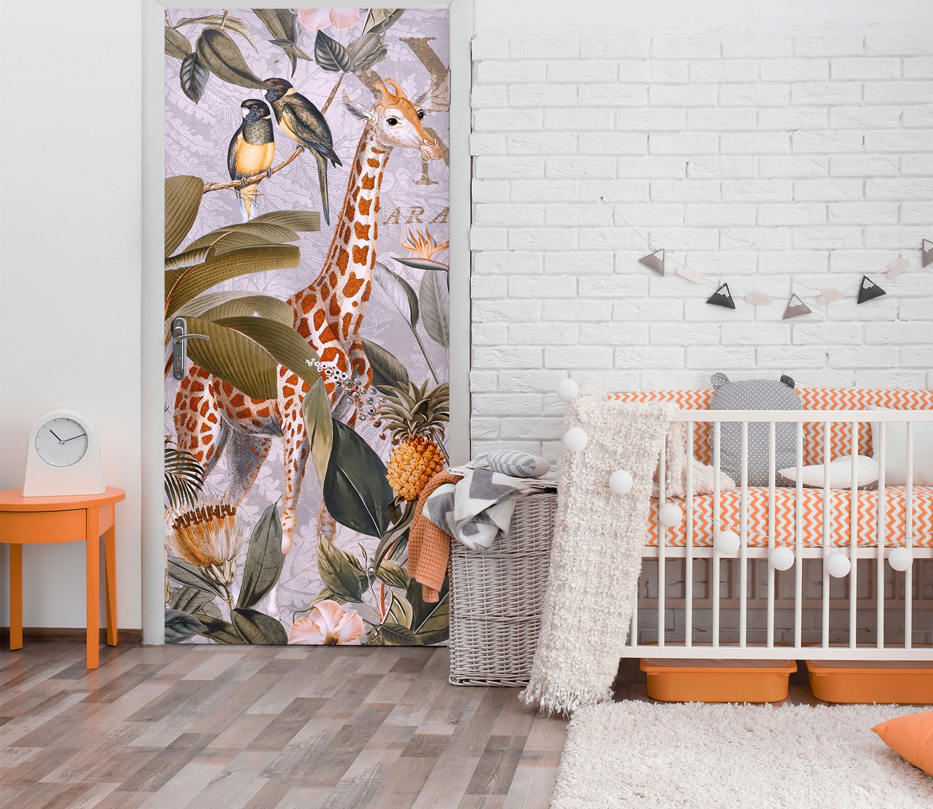 3D Giraffe Pineapple Tree 11934 Andrea Haase Door Mural