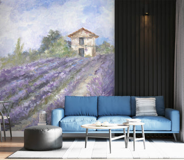 3D Purple Flower Field 3175 Debi Coules Wall Mural Wall Murals