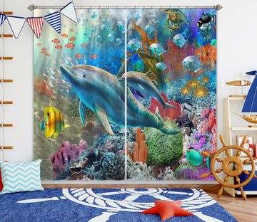 3D Colored Fish 052 Adrian Chesterman Curtain Curtains Drapes