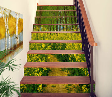 3D Yellow Rape Blossoms 301 Stair Risers