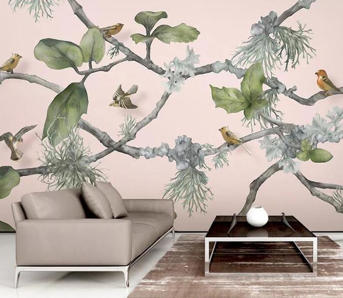 3D Bird Flower 363 Wall Murals Wallpaper AJ Wallpaper 2 