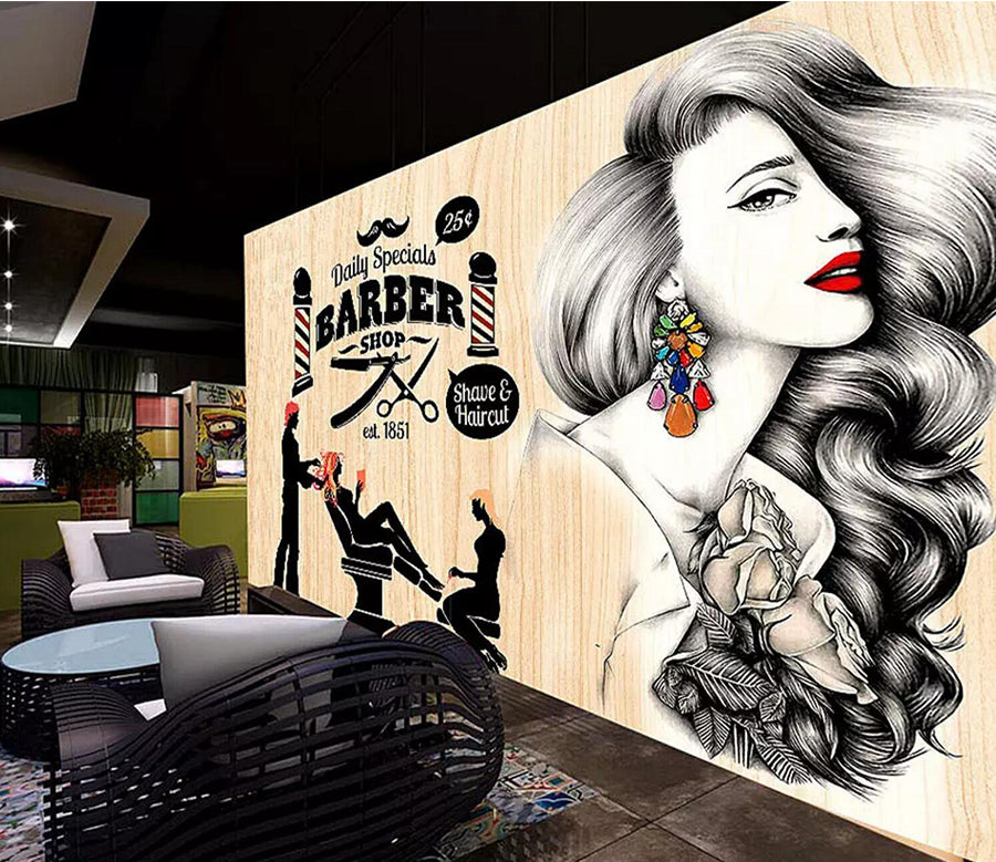 3D Woman Styling WC390 Wall Murals