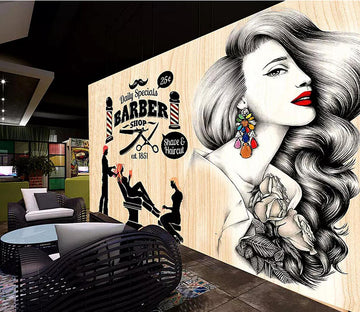 3D Woman Styling WC390 Wall Murals