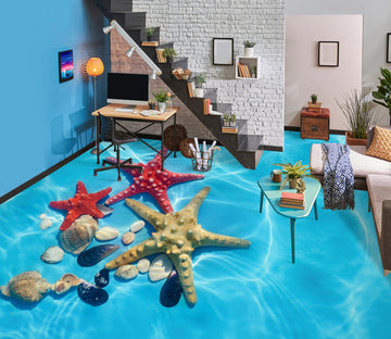 3D Fun Big Starfish 344 Floor Mural  Wallpaper Murals Rug & Mat Print Epoxy waterproof bath floor