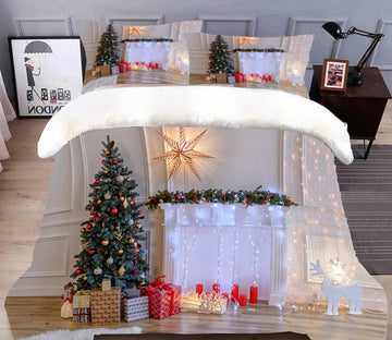 3D Gift Tree 32008 Christmas Quilt Duvet Cover Xmas Bed Pillowcases