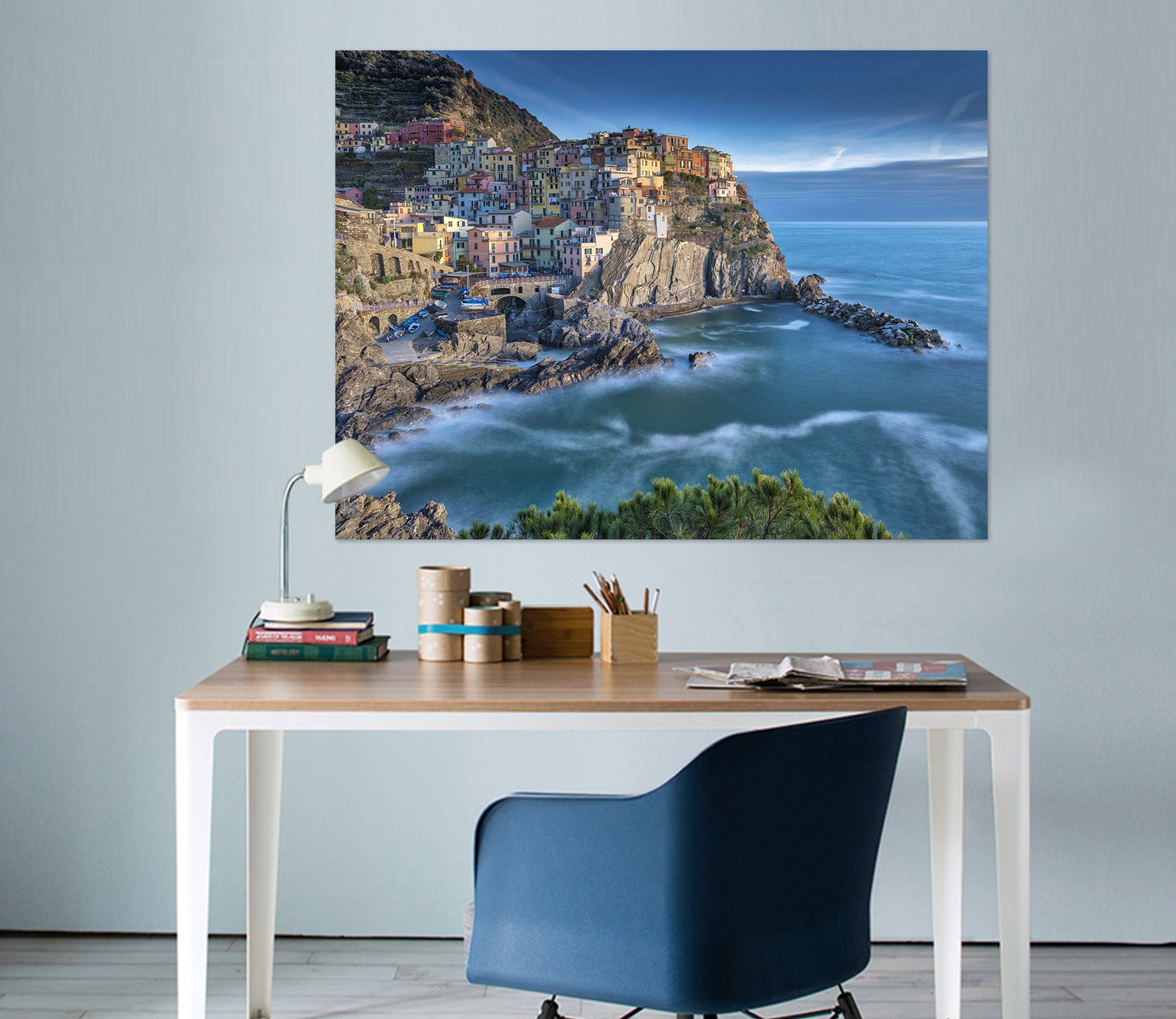 3D Cliff Sea 123 Marco Carmassi Wall Sticker