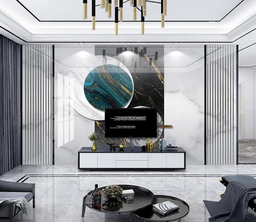 3D Dark Green Planet 333 Wall Murals