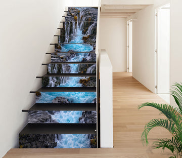 3D Vast Waterfall Flowing 489 Stair Risers