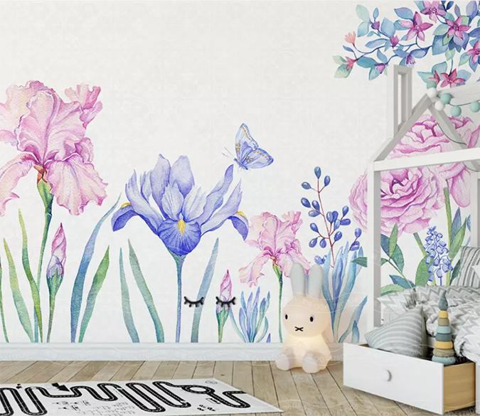 3D Colored Flowers 371 Wall Murals Wallpaper AJ Wallpaper 2 