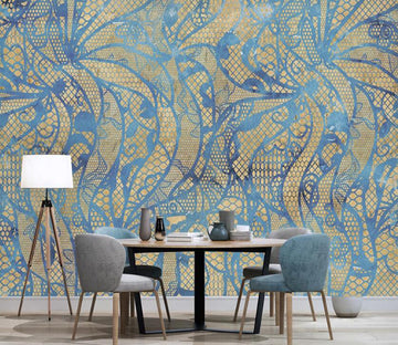 3D Blue And Yellow Pattern 2457 Wall Murals