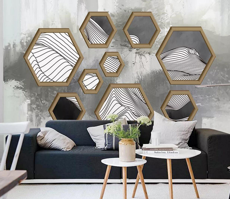 3D Hexagon Pattern WC1152 Wall Murals