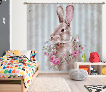 3D Rabbit Wreath 3013 Debi Coules Curtain Curtains Drapes
