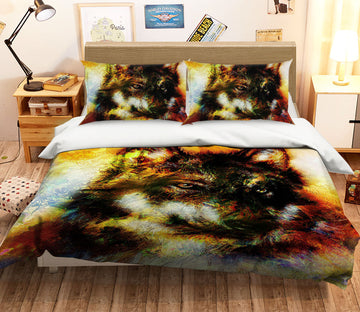 3D Oil Painting Wolf 120 Bed Pillowcases Quilt