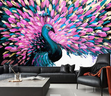 3D Flower Peacock 334 Wall Murals Wallpaper AJ Wallpaper 2 