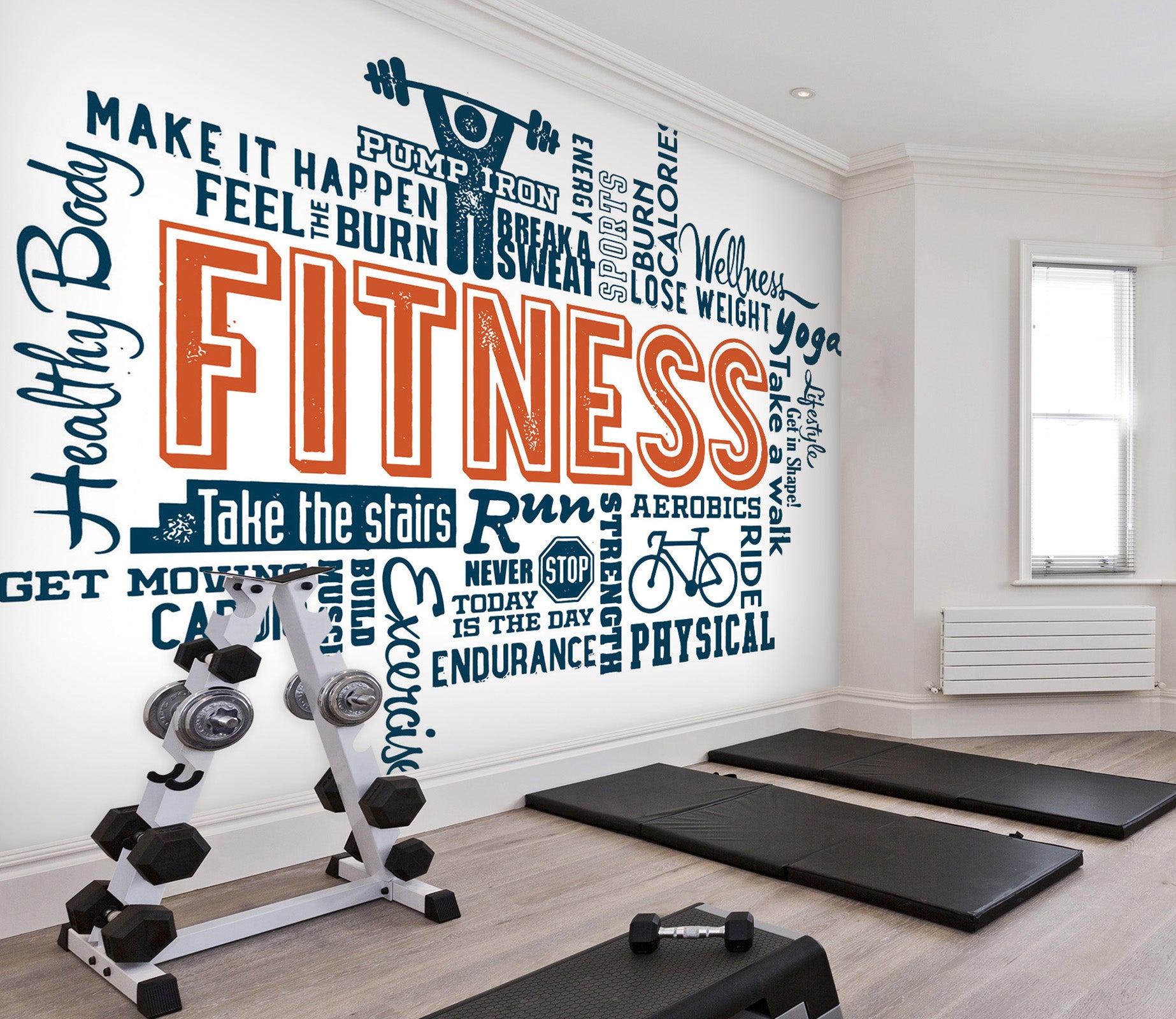 3D Fitness Letter 057 Wall Murals AJ Wallpaper