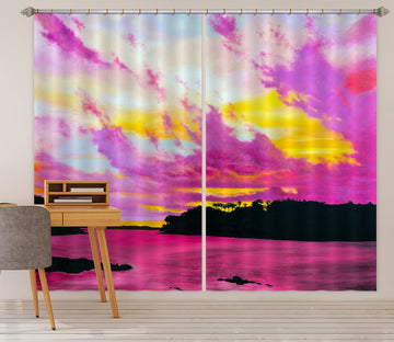 3D Pink Clouds 11017 Matthew Holden Bates Curtain Curtains Drapes