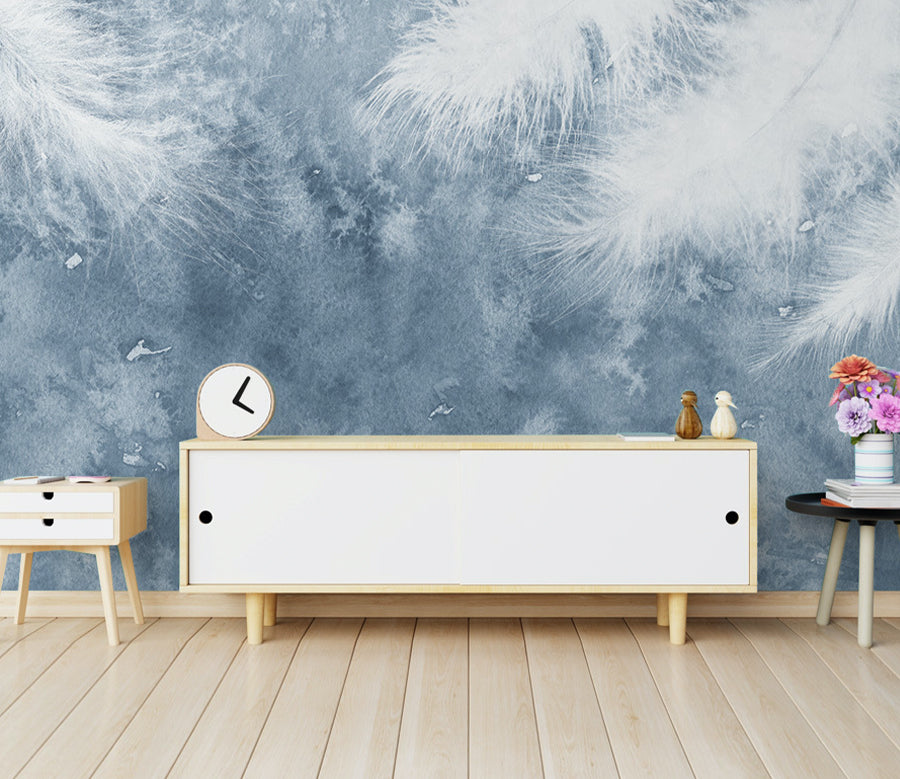 3D White Fluff Wall WG025 Wall Murals
